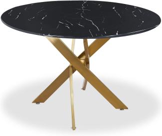 Menzzo Runde und ovale Tische, schwarz, L120 x T120 x H75 cm Marmorstärke: H0,8 cm