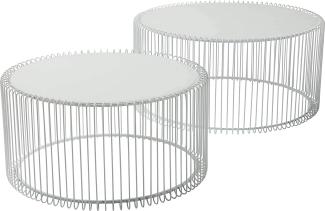 Kare Design Couchtisch Wire (2/Set), Weiß, 33,5x69,5x69,5cm