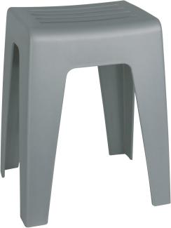 WENKO Badhocker Kumba, hochwertiger Hocker in modernem Design aus Kunststoff in schwerer Qualität, Sitzhocker belastbar bis 120 kg, ideal für Badezimmer und Gäste-WC (B x H x T) 38 x 47 x 32 cm, Grau