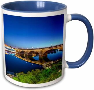 3dRose USA, Arizona, Lake Havasu City. View of London Bridge at Sunset. - Zwei Ton Tasse, Keramik, Blau, 10,2 x 7,62 x 9,52 cm