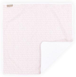 KraftKids Wickeltischunterlage weiße Feder Muster auf Rosa, Windelmatte aus 100% Baumwolle, wasserundurchlässige Reise-Wickelunterlage