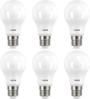 Linkind 8. 2W E27 Energiesparlampe, ersetzt 60W Lampe, 2700K Warmweiß A60 Edison Birne, 220° Abstrahlwinkel, nicht Dimmbar, E27 LED Leuchtmittel, 6 Stück