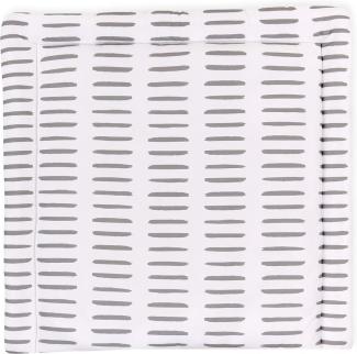 KraftKids Wickelauflage in graue Striche auf Weiß, Wickelunterlage 60x70 cm (BxT), Wickelkissen