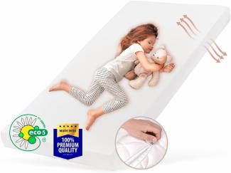 Kids Collective Kindermatratze SMART, Babymatratze 80x160 cm mit abnehmbarem Bezug, waschbar bei 60°C für Kinderbett, 160x80 cm, 8cm hoch, eco5 Zertifiziert