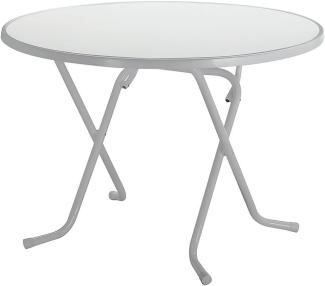 Best Freizeitmöbel 26528085 - Silber - Weiß - Stahl - Rundform - 4 Bein(e) - 80 cm