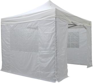 All Seasons Gazebos 3x3m vollständig wasserdichtes Faltpavillon mit 4 Seitenteilen - Weiß