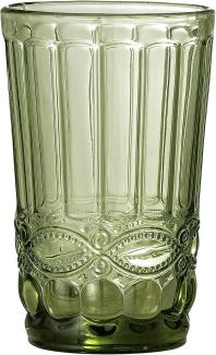 Bloomingville Florie Wasserglas 4er Set Grün Glas Trinkglas dänisches Design modern elegant 350 ml