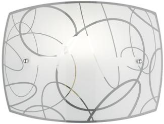 Exklusive Wandleuchte SPIRELLI 30x22cm Glasschirm in weiß mit dezentem Dekor