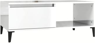 vidaXL Couchtisch Hochglanz-Weiß 90x50x36,5 cm Holzwerkstoff