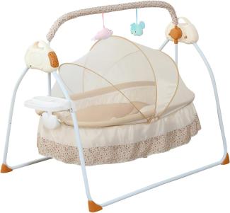 Elektrische Babybett, 3-speed Kinderbett Babyschaukel mit Spielzeugen Elektrische Baby Wiege Mit Matratze Moskitonetz Wiege
