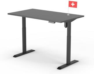 elektrisch höhenverstellbarer Schreibtisch ECO 140 x 60 cm - Gestell Schwarz, Platte Anthrazit