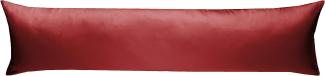 Mako-Satin Seitenschläferkissen Bezug uni / einfarbig rot 40x145 cm von Bettwaesche-mit-Stil