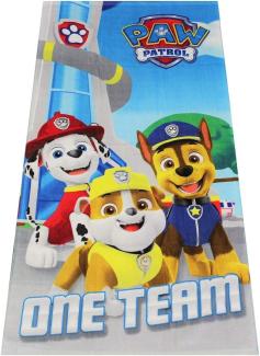 Paw Patrol One Team Kinder Badehandtuch mit Chase, Rubble & Marshall für Kinder