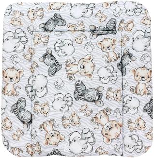 TupTam Baby Wickeltischauflage mit Baumwollbezug Gemustert, Farbe: Safari, Größe: 70 x 50 cm