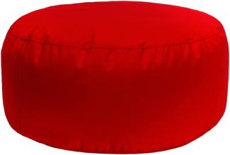 Bruni Pouf Sitzhocker L in Rot – runder Sitzpouf, Indoor und Outdoor als Fußhocker, Yoga-Sitzkissen, Meditationskissen geeignet