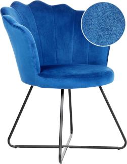 Sessel Samtstoff marineblau schwarz LOVELOCK