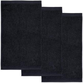 Möve Superwuschel Gästetuch 30 x 50 cm aus 100% Baumwolle, Black 3er Set