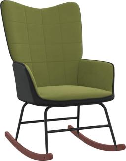 Schaukelstuhl aus Samt und PVC 61 x 98 x 78 cm Hellgrün