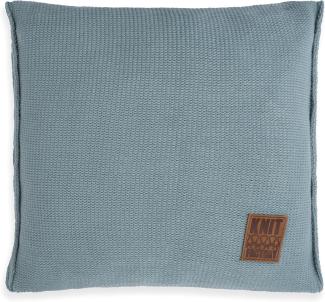 Knit Factory Uni Kissen 50x50 cm Glatt Stonegreen