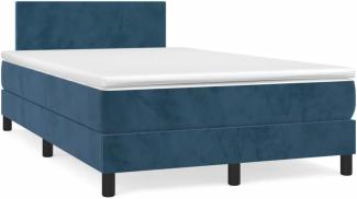 Boxspringbett mit Matratze Dunkelblau 120x190 cm Samt (Farbe: Blau)