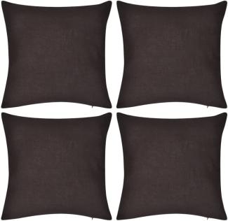 Kissenbezüge 4er-Set aus Baumwolle in Braun, 50x50 cm
