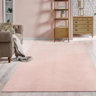 the carpet Relax kuscheliger Kurzflor Teppich, Anti-Rutsch Unterseite, Waschbar bis 30 Grad, Super Soft, Felloptik, Blush, 120 x 160 cm