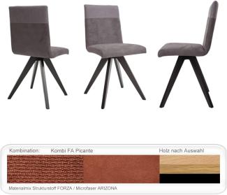4x Stuhl Gelia Varianten Polsterstuhl Massivholzstuhl Esszimmerstuhl Buche schwarz lackiert, Kombi FA Picante