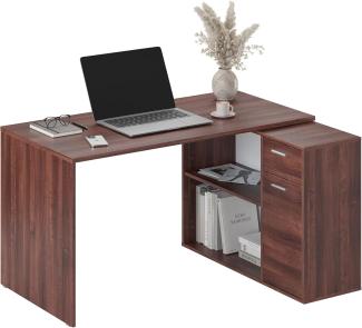 Schreibtisch klein 136 x 101 x 75 cm Eiche braun – Bürotisch Eckschreibtisch RICOO WM083-OW