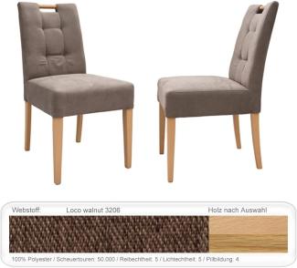 4x Stuhl Agnes 1 mit Griff Varianten Polsterstuhl Massivholzstuhl Buche natur lackiert, Loco walnut
