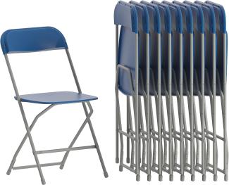 Flash Furniture Klappstuhl, Kunststoff, blau, Set of 10