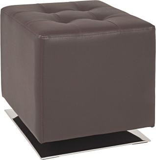 HAKU Möbel 30888 Hocker 40 x 40 x 42 cm, chrom / braun