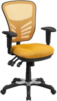 Flash Furniture Bürostuhl, Schaumstoff Mesh Nylon Stahl, Gelb-Orange, 68. 58 x 64. 77 x 112. 4 cm