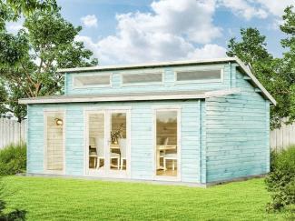 Alpholz Gartenhaus Narvig-70 C Gartenhaus aus Holz Holzhaus mit 70 mm Wandstärke Blockbohlenhaus mit Montagematerial
