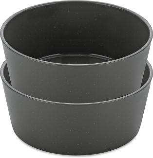 Koziol Schale Connect Bowl 2er-Set, Schüssel, Kunststoff-Holz-Mix, Nature Ash Grey, 890 ml, 7171701