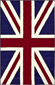 Union Jack England/London Fahne Teppich - blau, rot, creme - 160x225x0,9cm