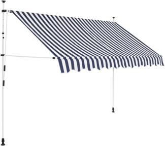 vidaXL Einziehbare Markise Handbetrieben 300 cm Blau/Weiß Gestreift 43222