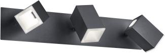 LED Wandstrahler LAGOS mit Schalter, 3-flammig, Schwarz, 45cm breit