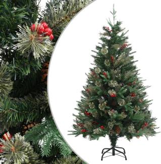 vidaXL Weihnachtsbaum mit Zapfen Grün 120 cm PVC & PE