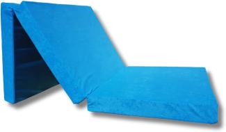 Natalia Spzoo – gemütliche Faltmatratze für einen erholsamen Schlaf – Klappmatratze mit Schaumstoffkern & abnehmbarem Bezug – 3-teilige klappbare Schlafmatte 195 x 65 x 8 cm (Blau 1331)