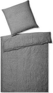 elegante Leinen Bettwäsche Breeze dunkelgrau | Kissenbezug einzeln 40x80 cm