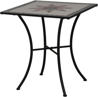SIENA GARDEN Stella Tisch 64x64x71 cm Gestell Stahl matt-schwarz, Tischplatte Keramik mehrfarbig mosaikoptik