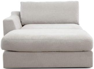 CAVADORE Sofa-Modul "Fiona" Longchair mit Armteil links / XXL-Recamiere passend zur Couchgarnitur Fiona / 139 x 90 x 199 / Webstoff beige