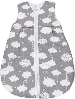 TupTam Baby Ganzjahres Schlafsack Ärmellos Wattiert, Farbe: Wolken Grau, Größe: 104-110