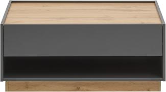 Couchtisch Center in grau matt und Eiche Wotan 90 x 60 cm