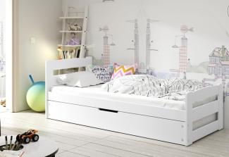 Kinderbett ARDENT, weiß, 90x200cm + Matratze + Lattenrost - KOSTENLOS