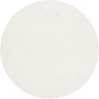 Tischplatte Weiß Ø90x2,5 cm Massivholz Kiefer