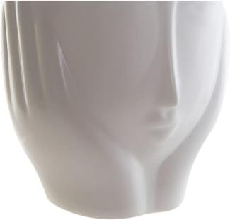 DKD Home Decor Blumentopf Gesicht aus Keramik Weiß 14 x 14 x 15,5 cm