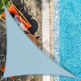 AXT SHADE Sonnensegel Wasserdicht Dreieck Rechtwinklig 3x3x4,25m Wetterschutz Sonnenschutz PES Polyester mit UV Schutz für Terrasse Balkon Garten-Graublau