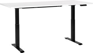 Schreibtisch weiß schwarz 180 x 72 cm elektrisch höhenverstellbar DESTIN III