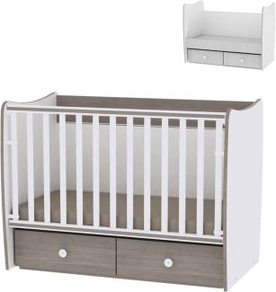 Lorelli 'MATRIX NEW' Babybett mit Schaukelfunktion, 2 Schubladen, 60 x 120 cm weiß/beige